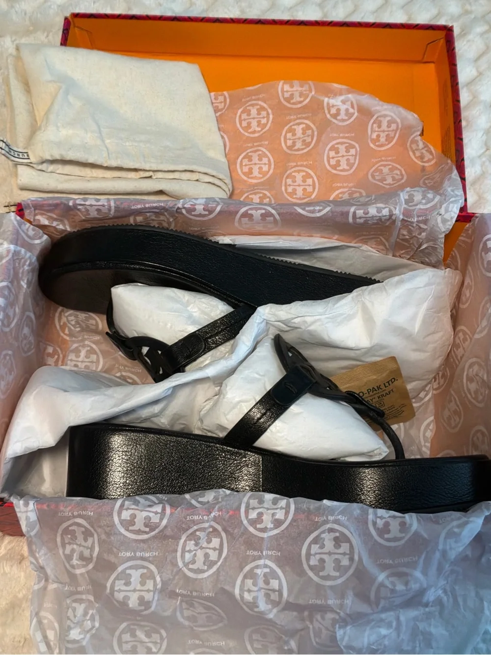 Tory Burch Perfect Black Miller Wedge Sandals